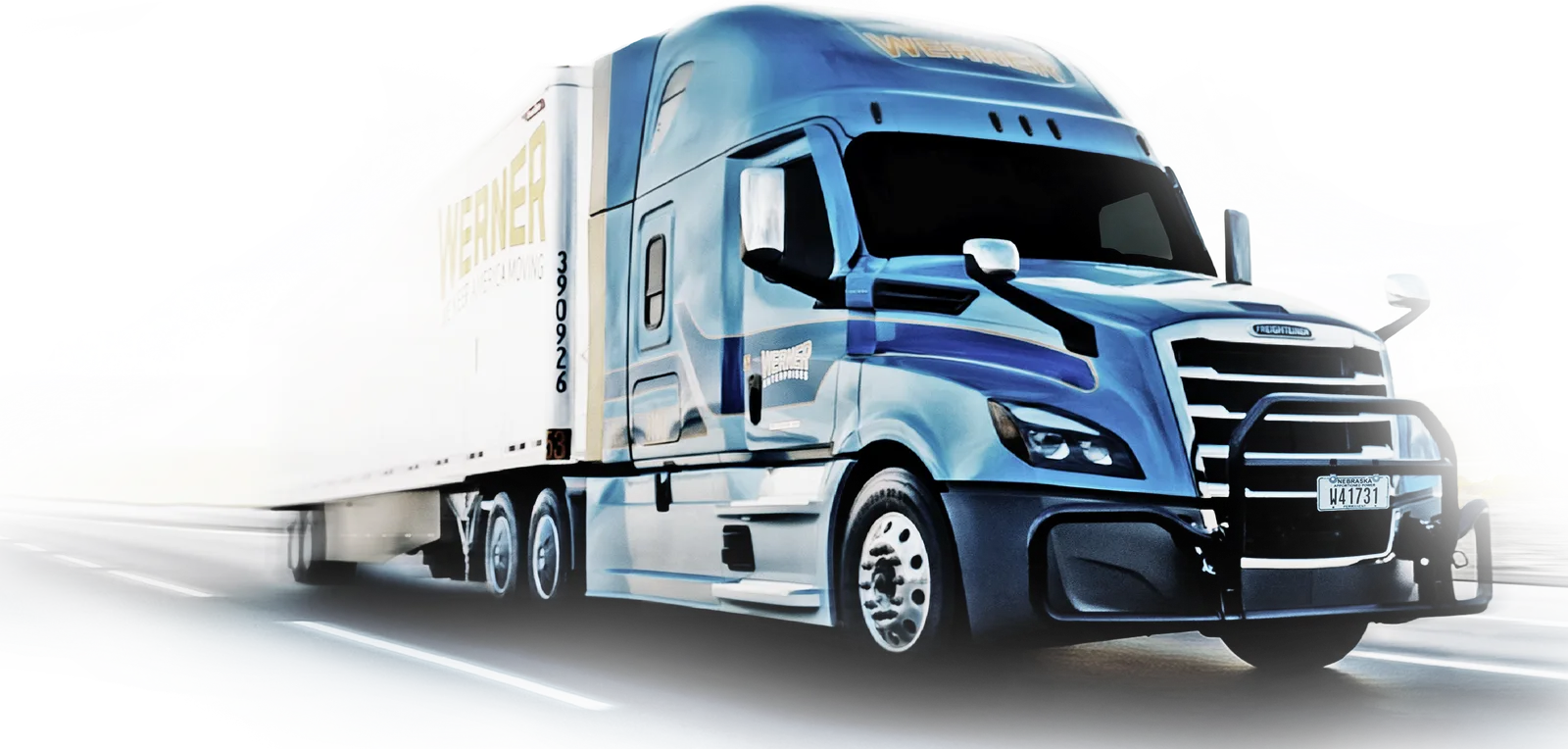 Werner Freightliner tractor-trailer