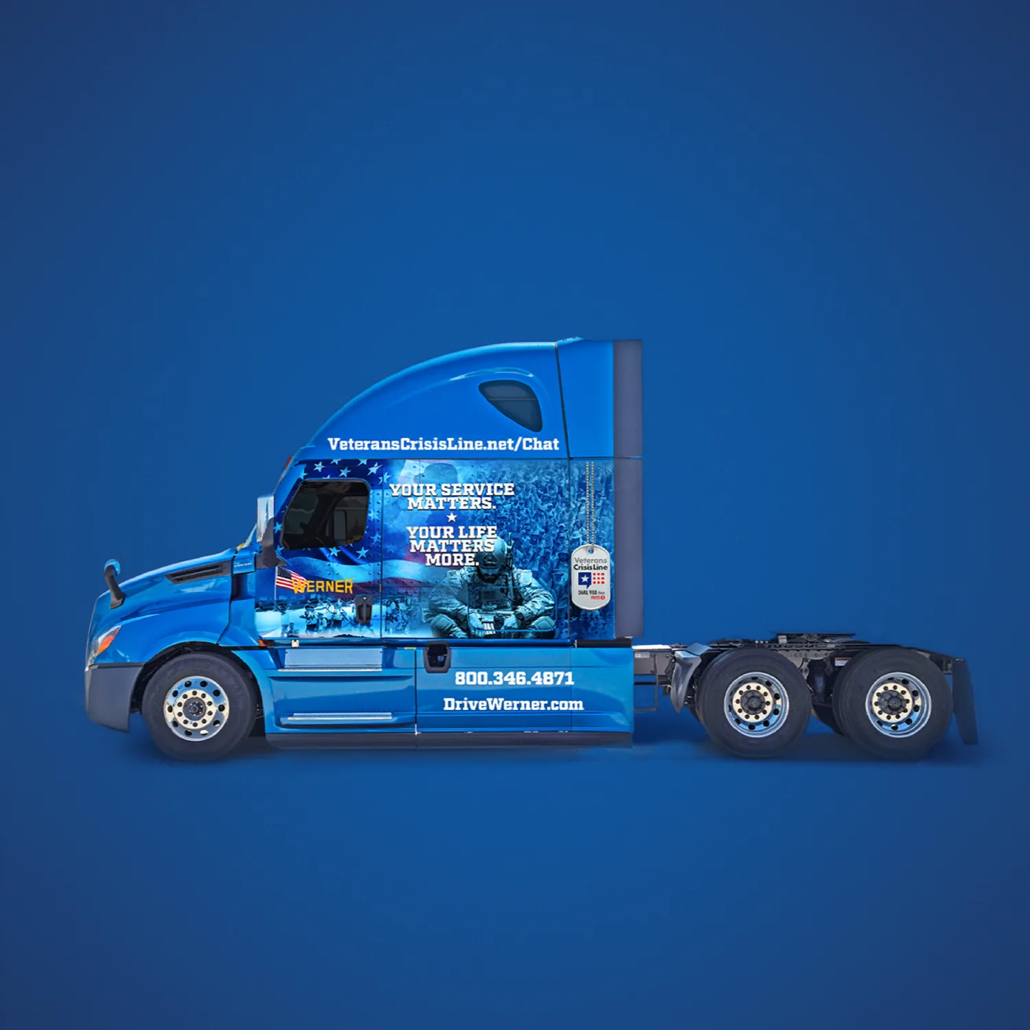 Operation Freedom truck with the Awareness wrap.