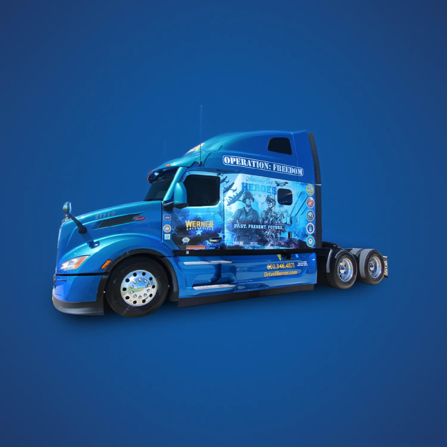 Operation Freedom truck with the Past, Present and Future wrap.