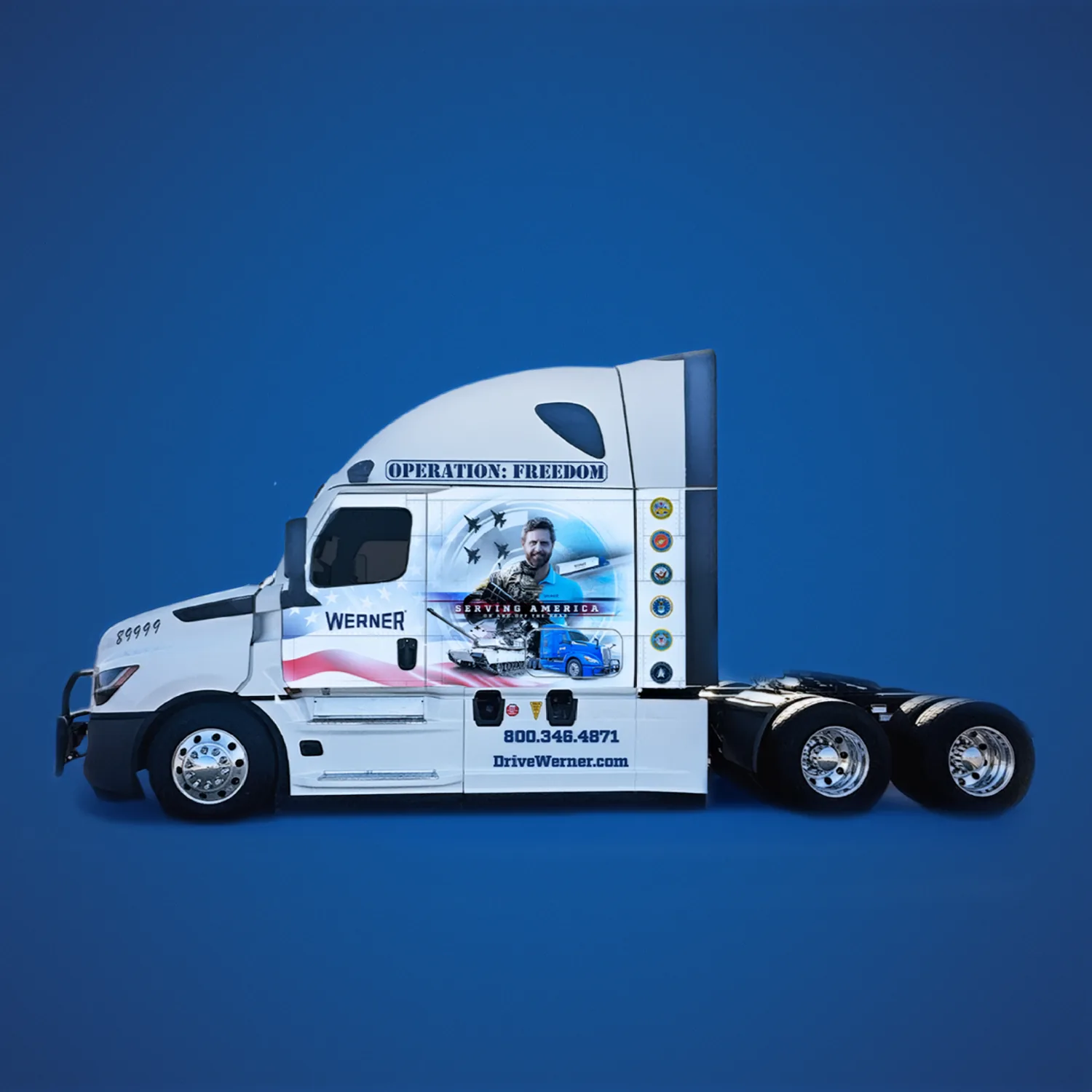 Operation Freedom truck with the Serving America wrap.