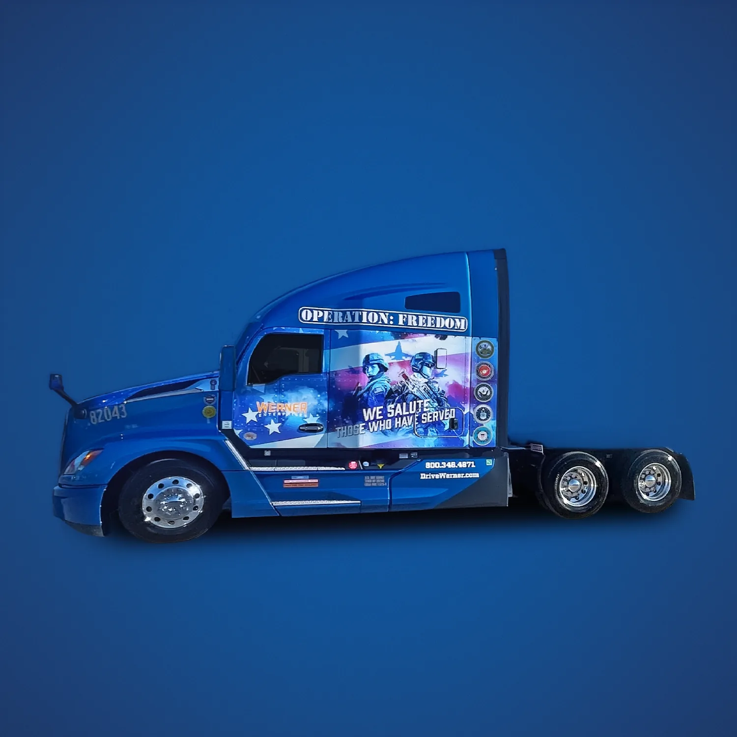 Operation Freedom truck with the We Salute wrap.