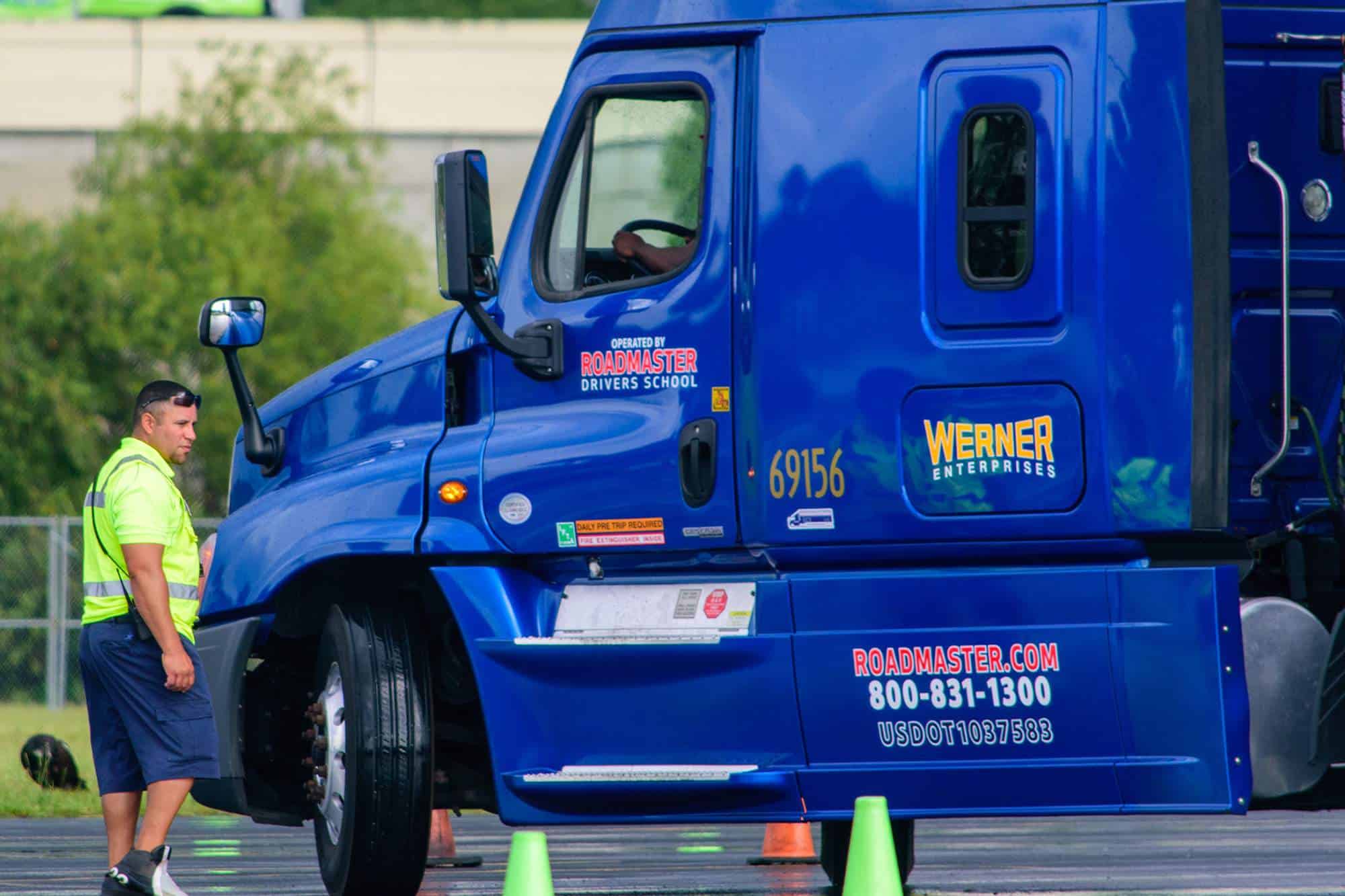 Werner truck driver in training
