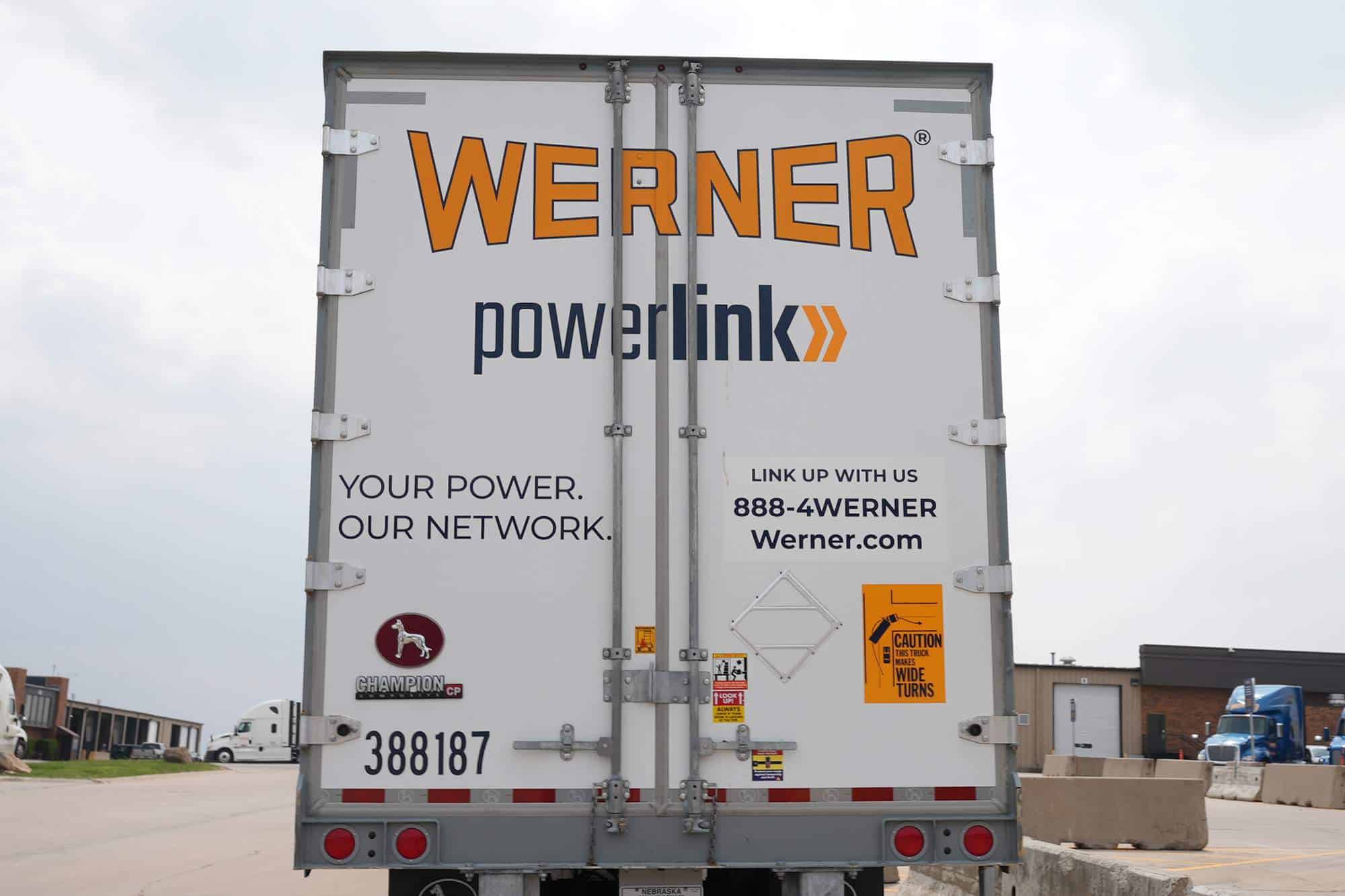Werner PowerLink truck on the highway