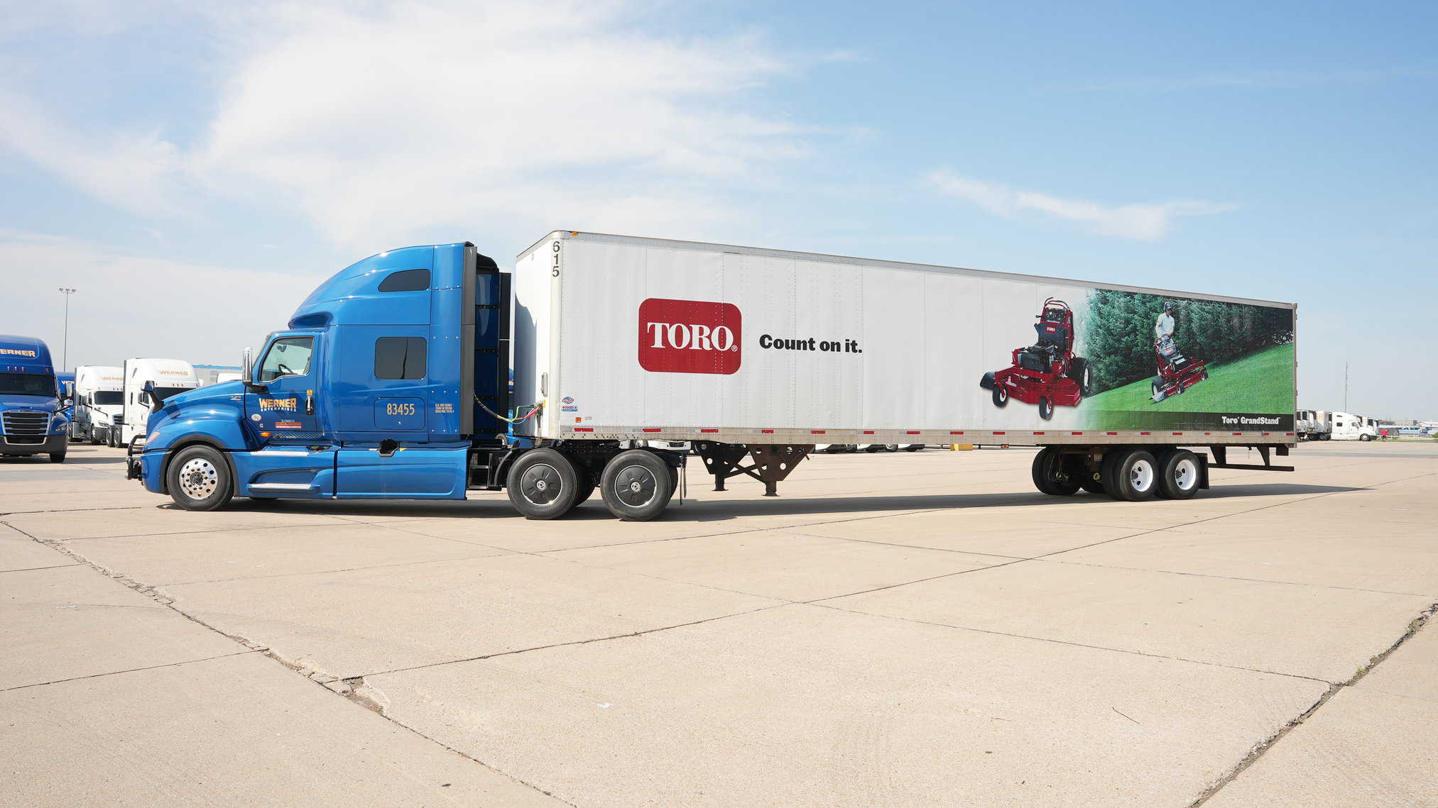 Werner dedicated truck driver on the road