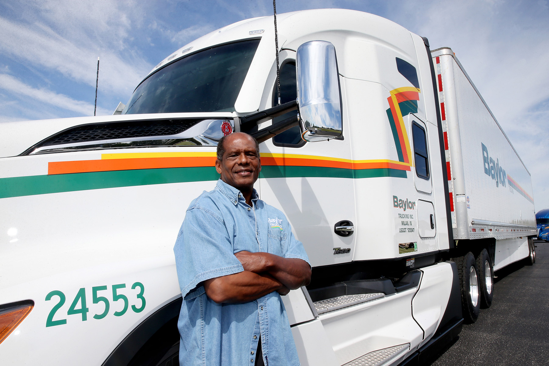 Werner Baylor driver with premium freight truck
