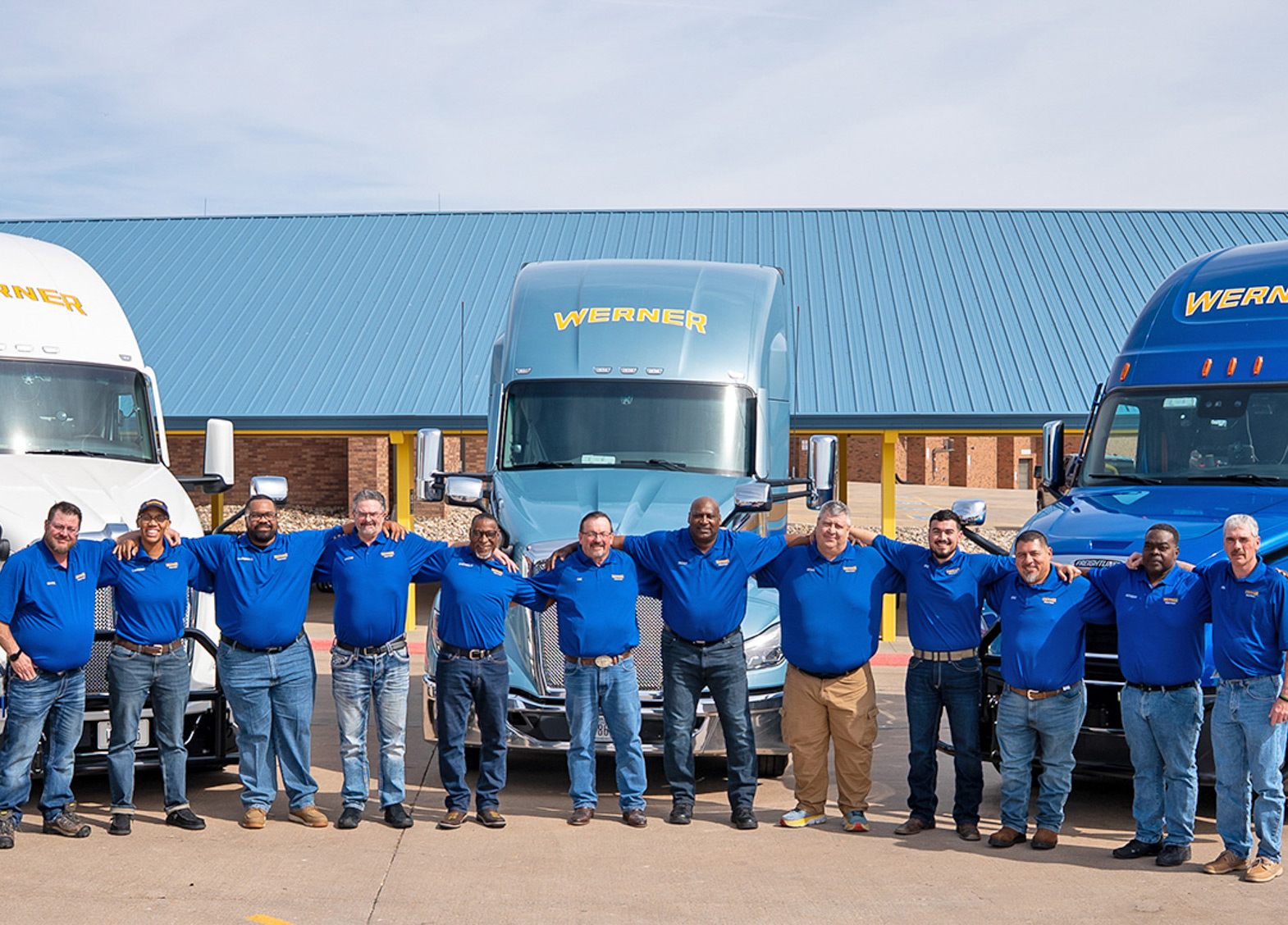 Werner Expedited team drivers on the road