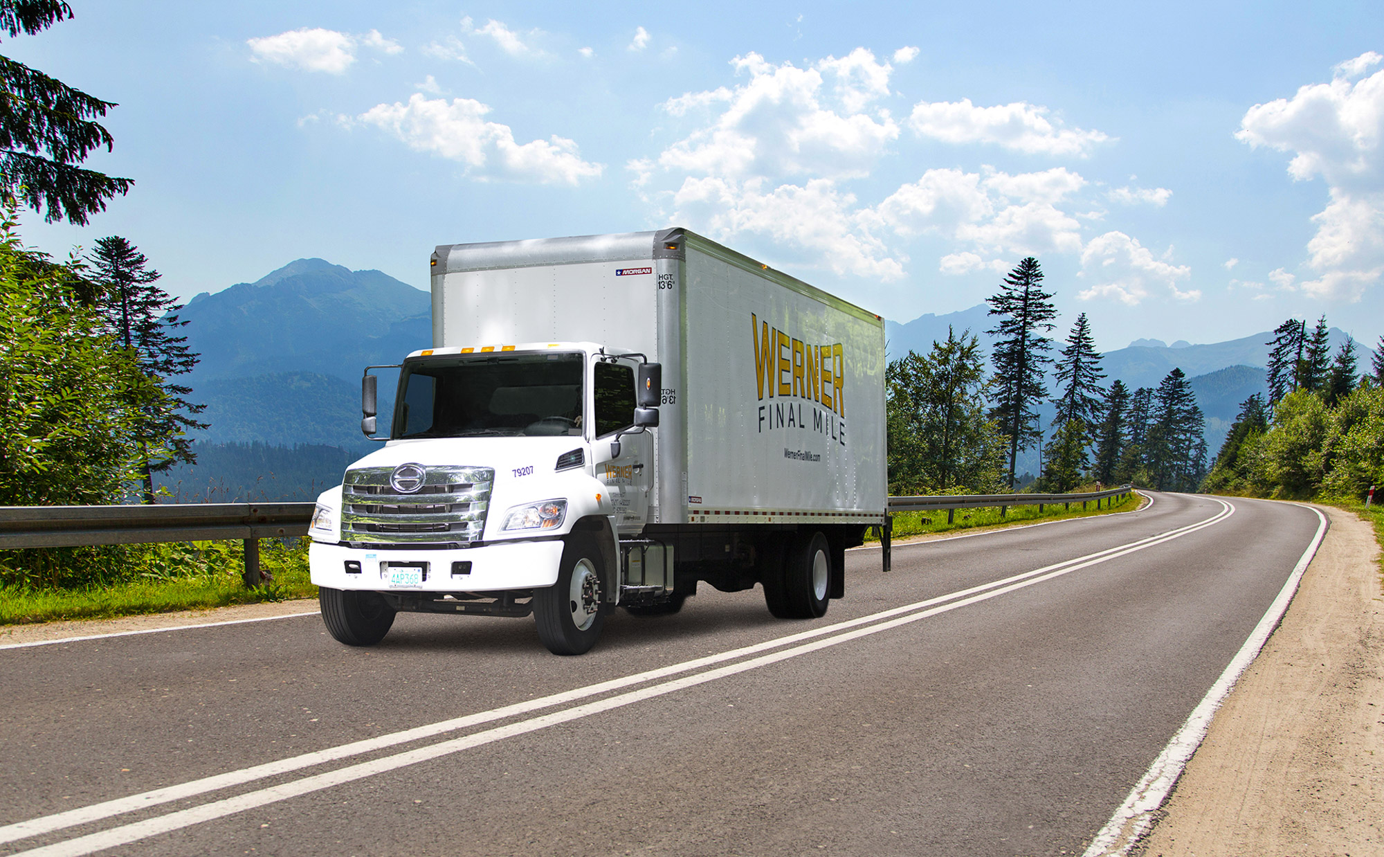 Werner Final Mile delivery truck on a mountain highway