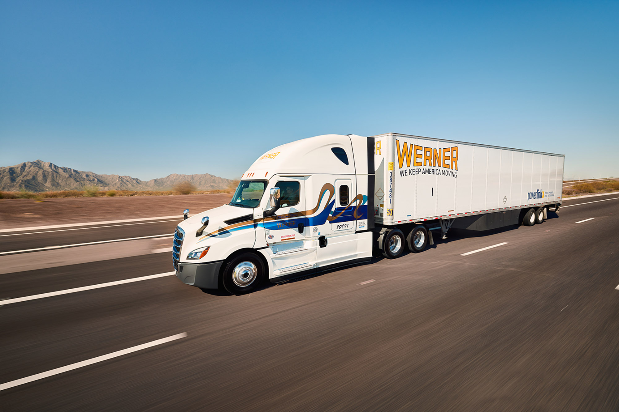 Werner one-way truckload fleet on the road
