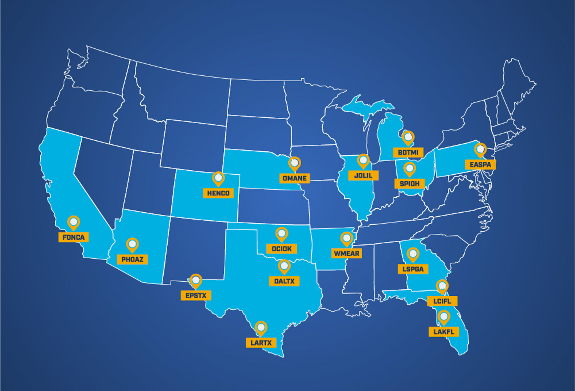 Werner Truckload Logistics nationwide office network map