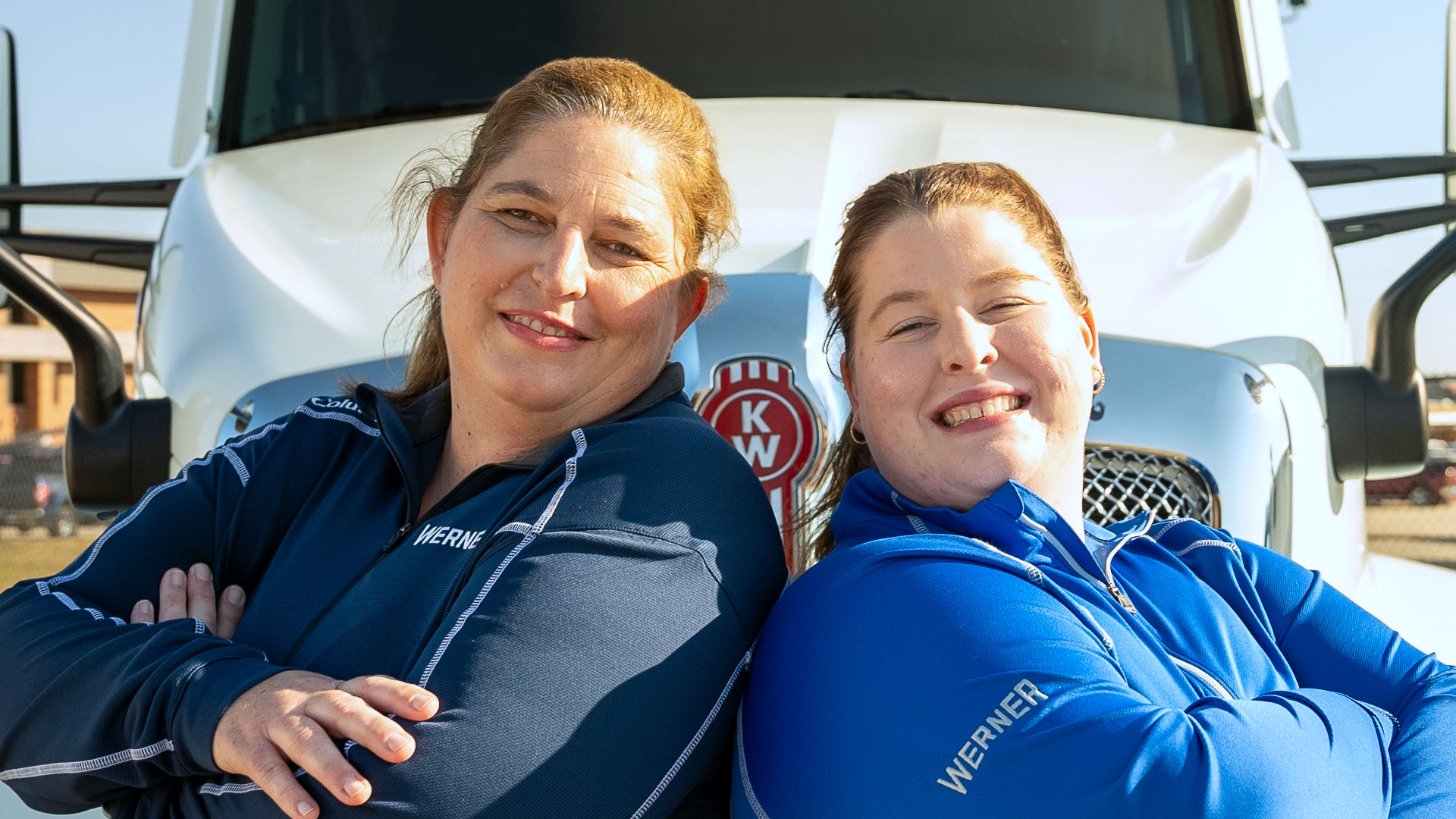 Sarah and Kirstie, a mother-daughter team of Werner truck drivers