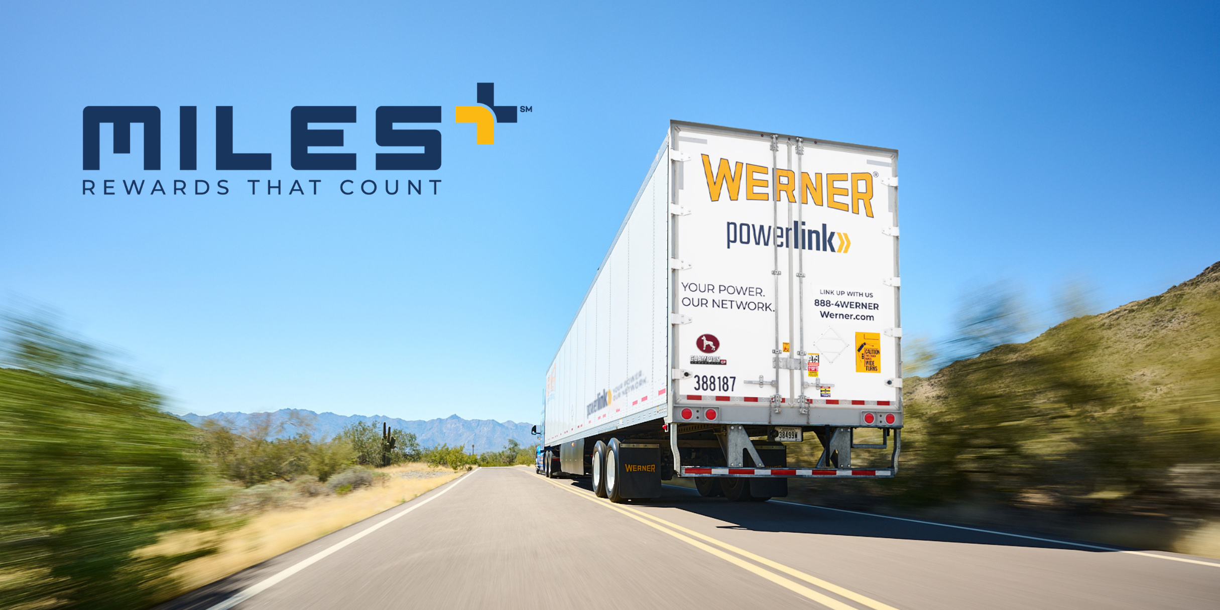Werner PowerLink truck driving down road